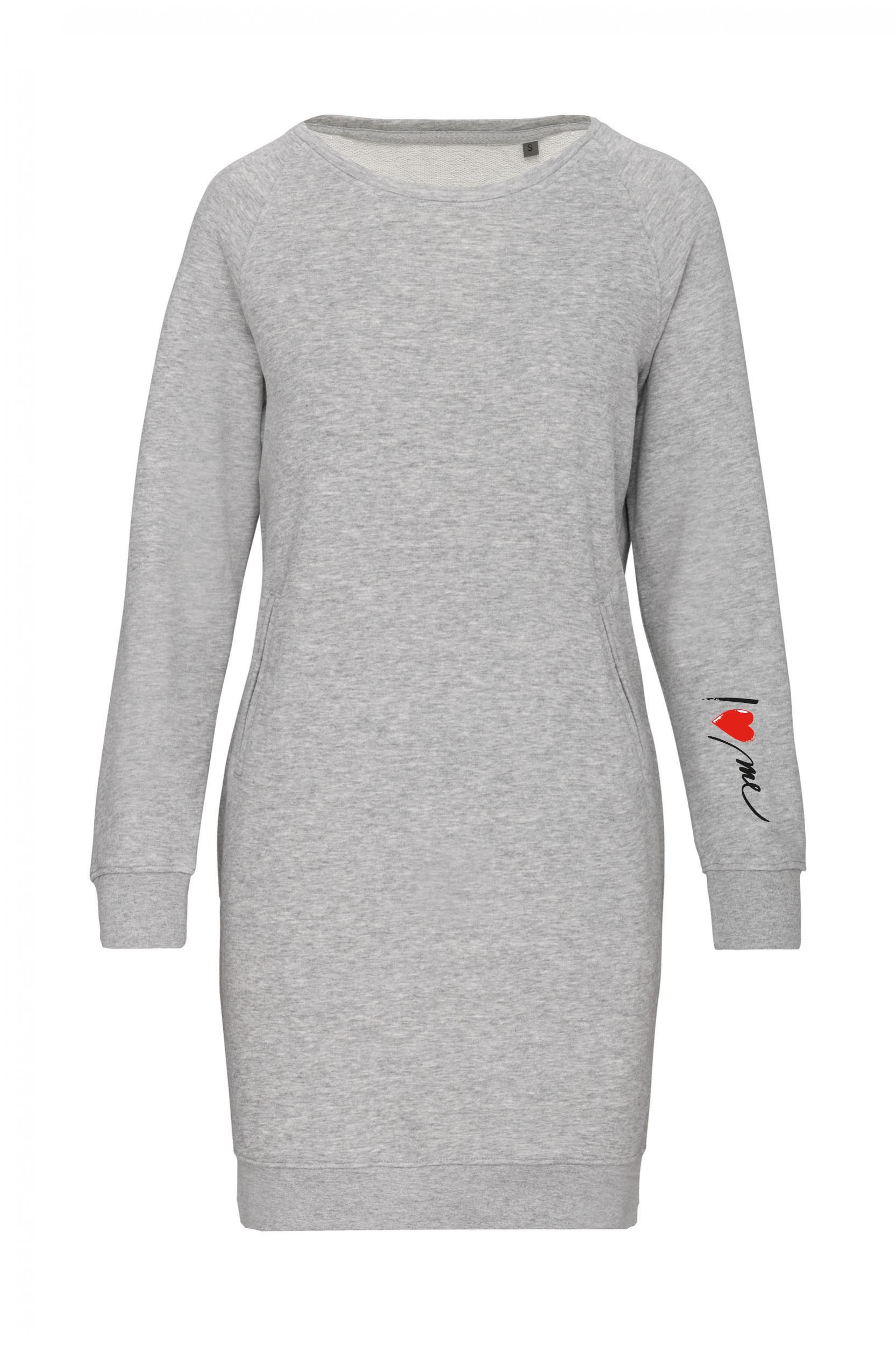 Šaty_K493 Organic fleece lounge dress_grey_front_slováčková